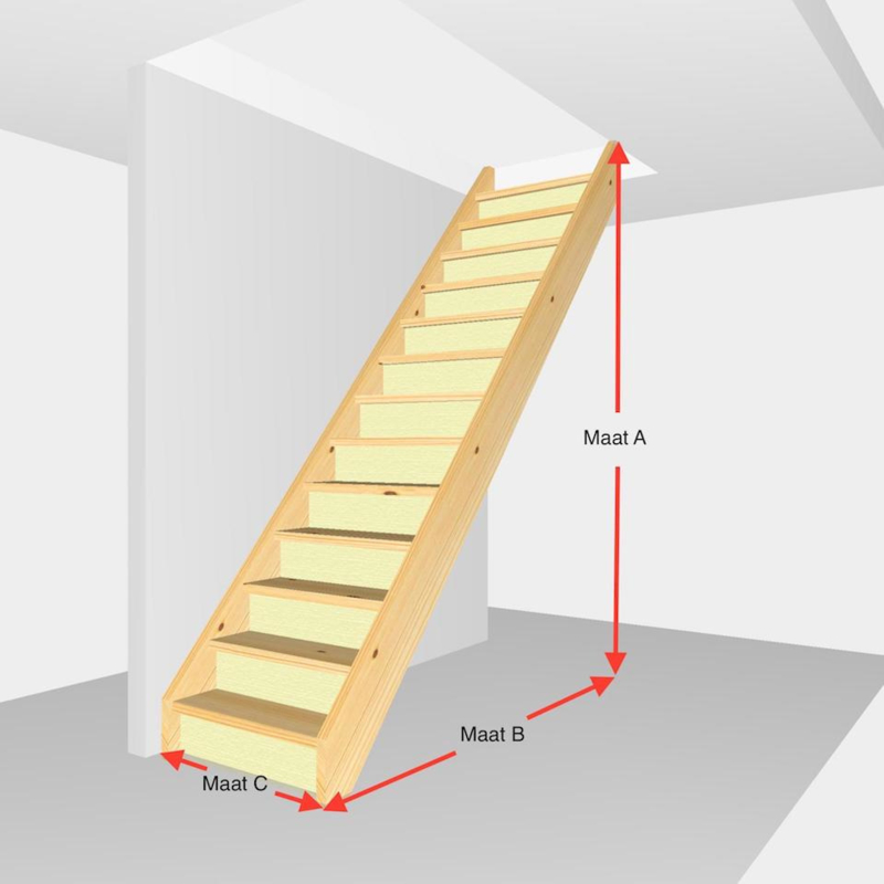 Steektrap dicht. Hoogte van 273cm t/m 301cm