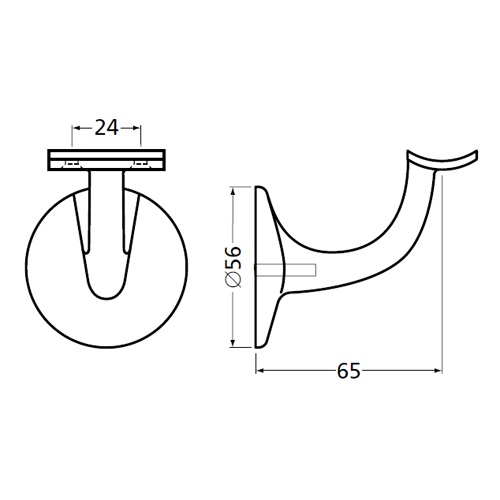 Leuningdrager LD-3 aluminium, prijs per stuk