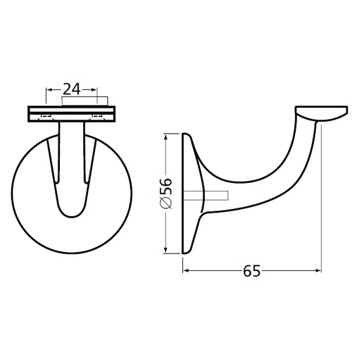 Leuningdrager LD-4 aluminium, prijs per stuk