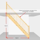 Steektrap open. Hoogte van 254cm t/m 279cm