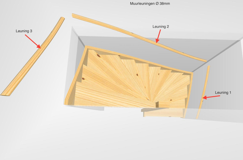 Halfslag open. Hoogte van 254cm t/m 279cm