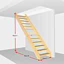 Steektrap open. Hoogte van 273cm t/m 301cm