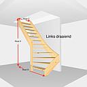 Onderkwart open. Hoogte van 254cm t/m 279cm