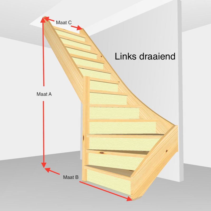 Onderkwart dicht. Hoogte van 254cm t/m 279cm