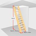 Ruimtebespaartrap 12 treden. Hoogte van 260cm t/m 286