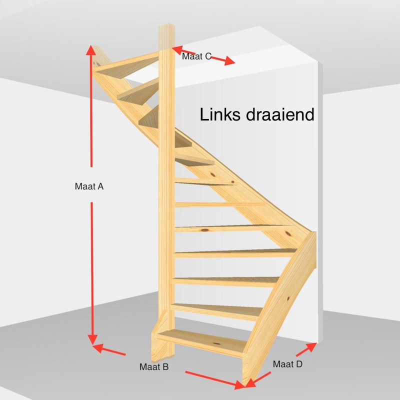 Halfslag open. Hoogte van 254cm t/m 279cm