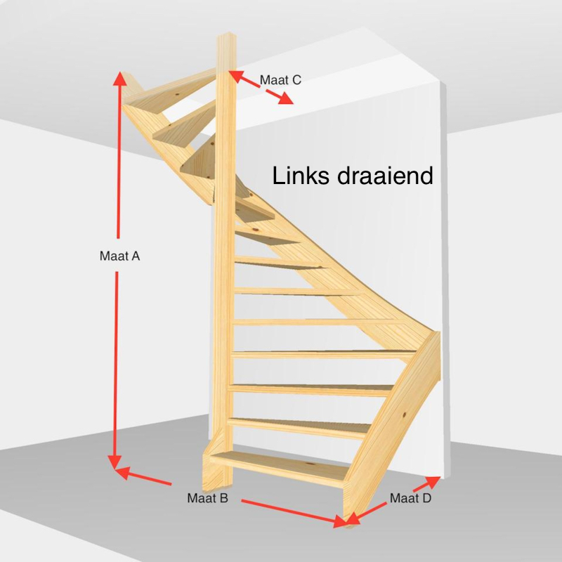 Halfslag open. Hoogte van 273cm t/m 301cm